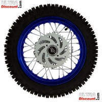 Roue Arrière Complète 12'' Bleue avec Crampons 12mm pour Dirt Bike AGB27