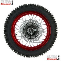 Roue Arrière Complète 12'' Rouge avec Crampons 12mm pour Dirt Bike AGB27 Bilder 1
