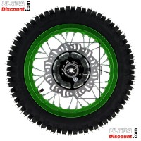 Roue Arrière Complète 12'' Verte avec Crampons 12mm pour Dirt Bike AGB27 Bilder 1
