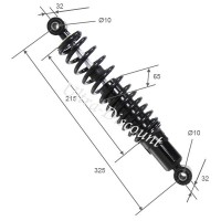 Amortisseur Arrière pour Quad Shineray 200 cc (Noir , 330mm) Bilder 1