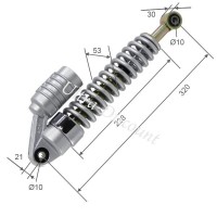 Amortisseur Avant à Gaz Noir-Gris 320mm pour Quads Shineray 200STIIE-STIIE-B Bilder 1