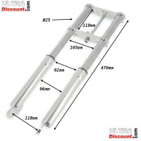Fourche Pocket bike Supermotard argent Bilder 1