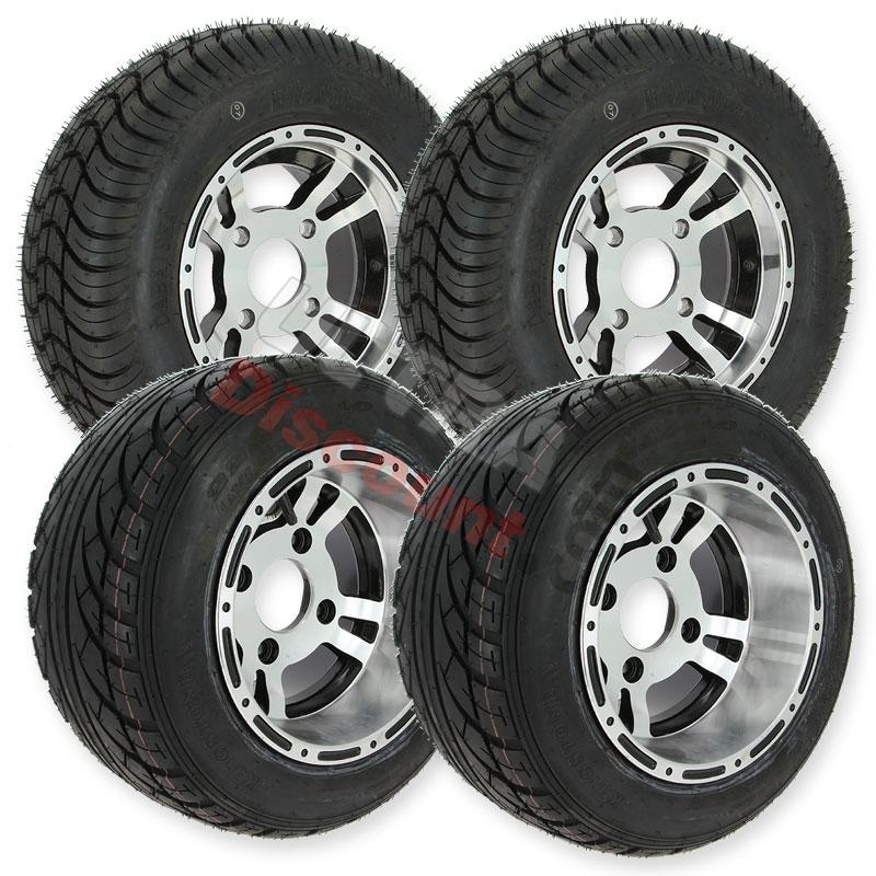 Lot de 4 Roues Complètes en Alu pour Quads Shineray 200cc ST-6A, Pièces Shineray 200 ST6A