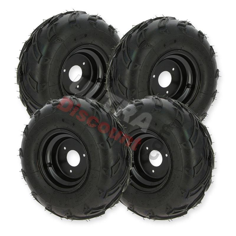 Pack 4 Roue 16x8-7 complète pour mini quad Bigfoot, Pièces Quad 110cc - 125cc