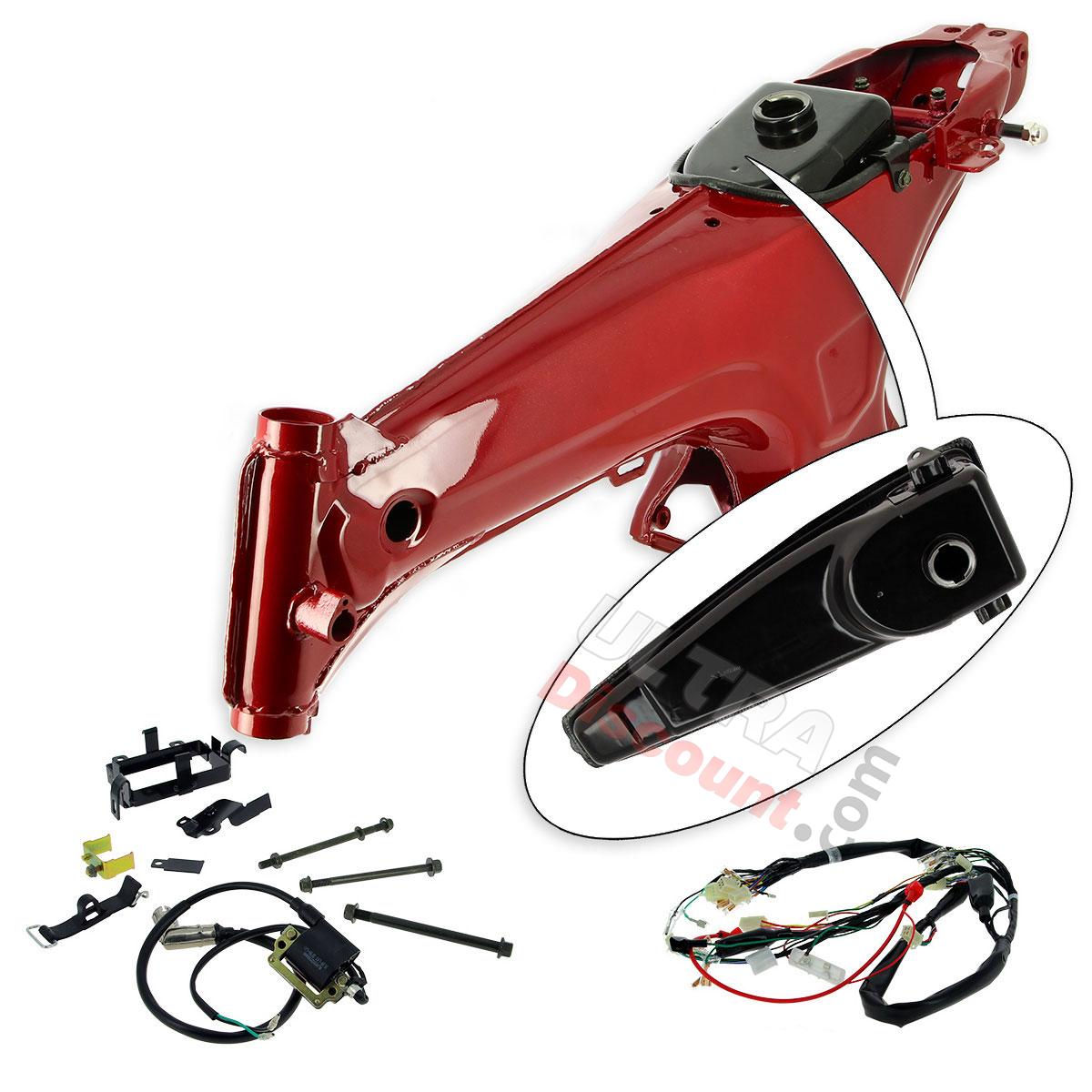 Kit de Transformation de Cadre 2,4L en 5,5L pour Dax (ROUGE METAL), Pièces Dax Skymax