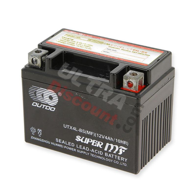 Batterie d'allumage pour Quad 110cc 125cc 12v-4Ah (UTX4L-BS), Pièces Quad 110cc - 125cc