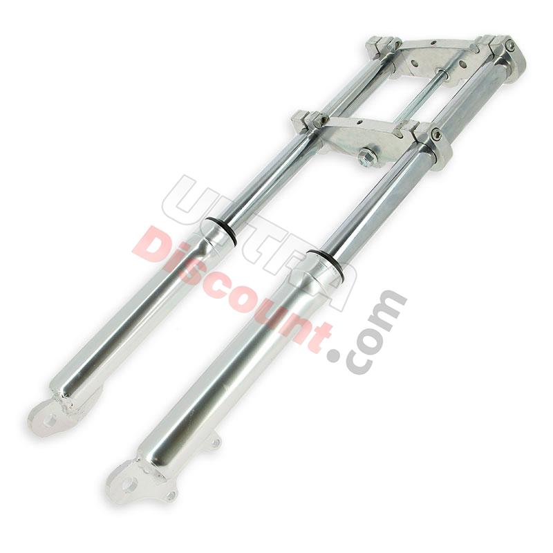 Fourche Pocket bike Supermotard (145mm) argent, Pièces Pocket Supermotard