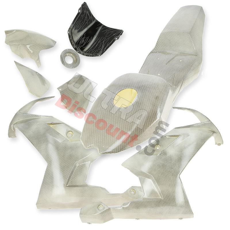 Carénage CARBONE Spéciale Edition pour Pocket Nitro (Blanc), Pieces Bike Nitro Carénage CARBONE Spéciale Edition pour Pocket Nitro (Blanc), Pieces Bike Nitro