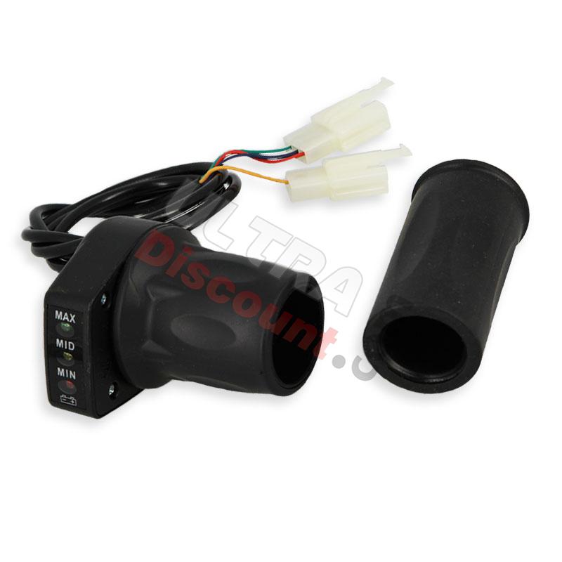 Kit poignées d'accélérateur électrique + indicateur de charge pocket Bike tribo, Pieces Bike Nitro