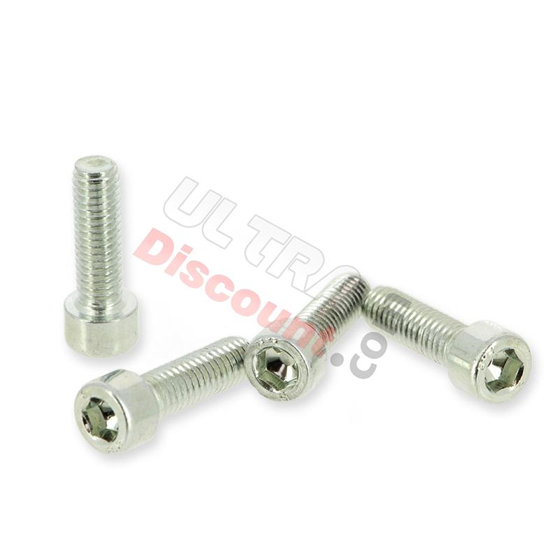 Vis M6x18 de fixation cloche d'embrayage chrome, Pièces Pocket Bike