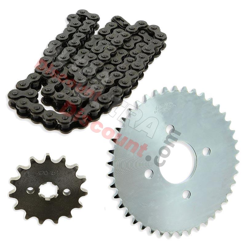 Kit transmission Chaine + couronne + pignon pour Skymax ST50-6, Pièces Dax Skymax