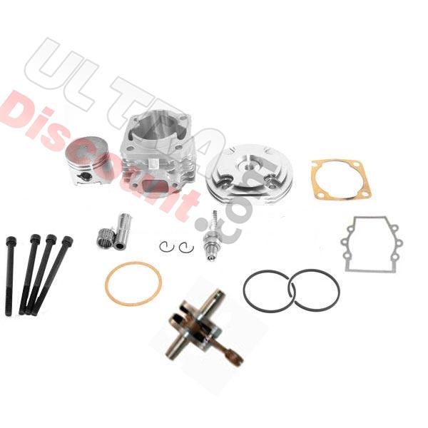 Kit 53cc 4 transferts + Vilebrequin Racing axe 12mm (type B ALU), Pièces Pocket Cross