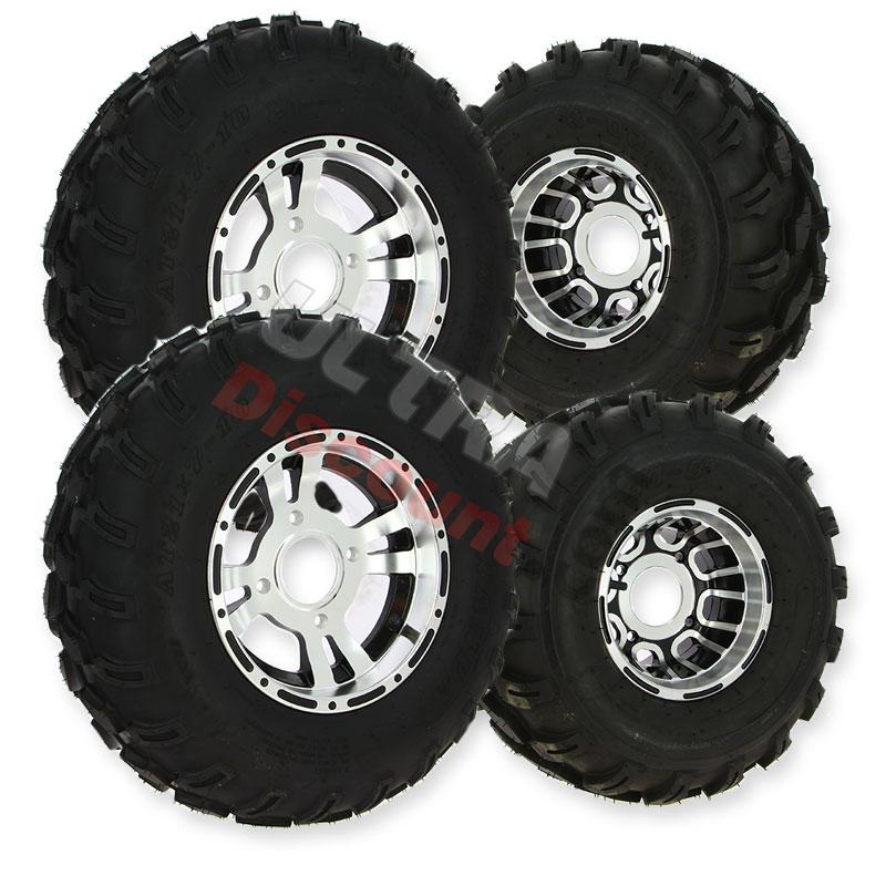 Lot de 4 Roues Complètes Cross en Alu pour Quads Shineray 250STXE, Pièces Shineray 250 STXE