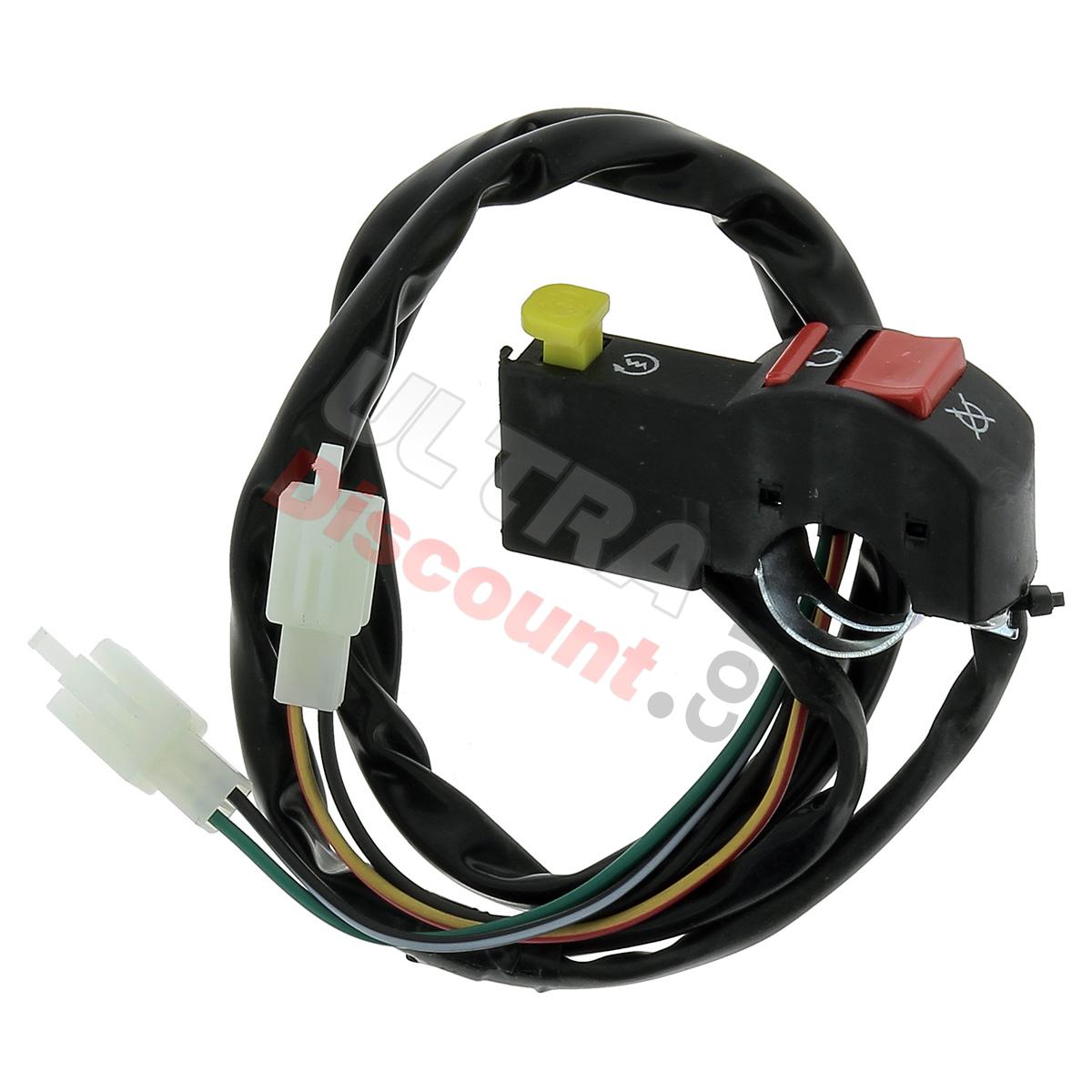 Coupe Circuit Dirt Bike avec Bouton de Démarreur 2 Broches (Type 2), Pieces Dirt Bike