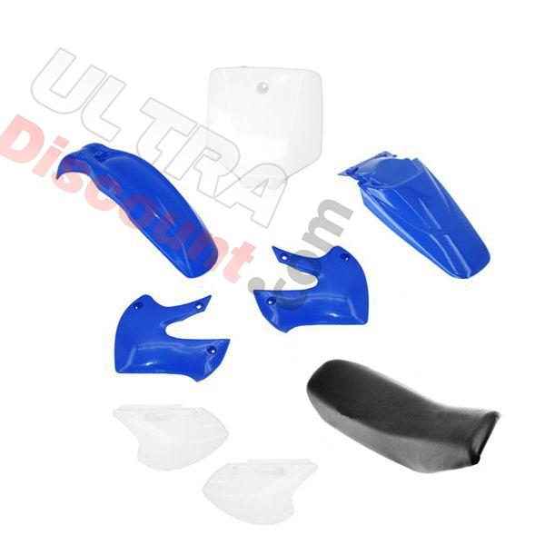 Carenage dirt bike 125cc à 250cc + Selle (Bleu), Pieces Dirt Bike