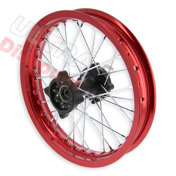 Jante arrière Rouge 14'' pour dirt bike AGB30 (Ø:15mm, type 4 ), Pieces Dirt Bike