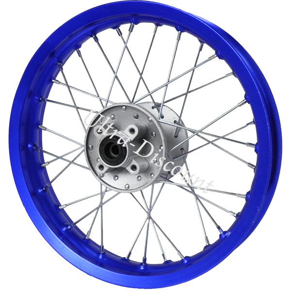 Jante dirt bike arrière Bleu 14'' (type 1), Pieces Dirt Bike