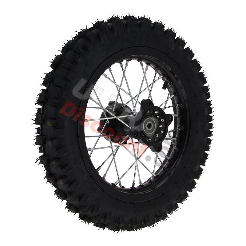 Roue Arrière 12'' Noire pour Dirt Bike AGB29, Pieces Dirt Bike