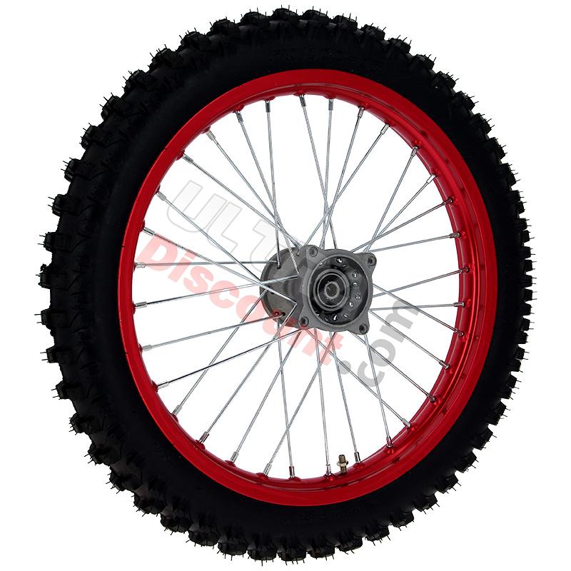 Roue Avant 17''pour Dirt Bike AGB30 - Rouge, Pieces Dirt Bike
