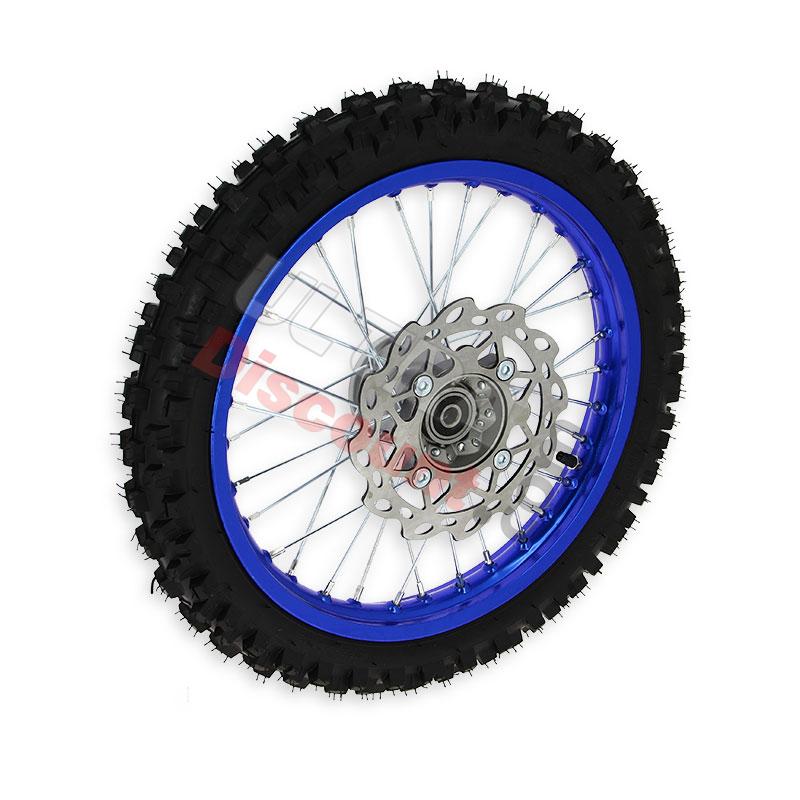 Roue Avant Complète 14'' Bleu pour Dirt Bike AGB29, Pieces Dirt Bike