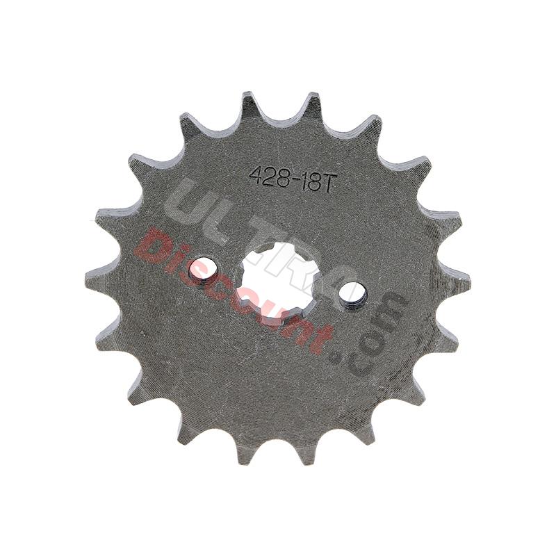 Pignon renforcé de 18 dents pour dirt (428 : Ø:17mm), Pieces Dirt Bike