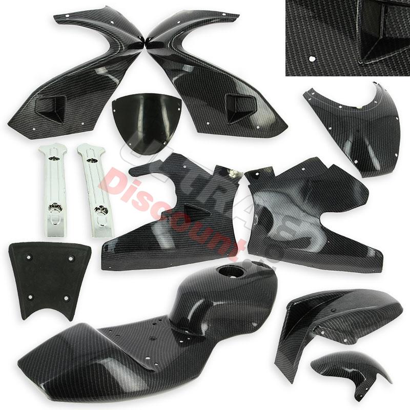 Carénage CARBONE Spéciale Edition pour Pocket 47-49cc (Noir), Pièces Pocket Bike Carénage CARBONE Spéciale Edition pour Pocket 47-49cc (Noir), Pièces Pocket Bike