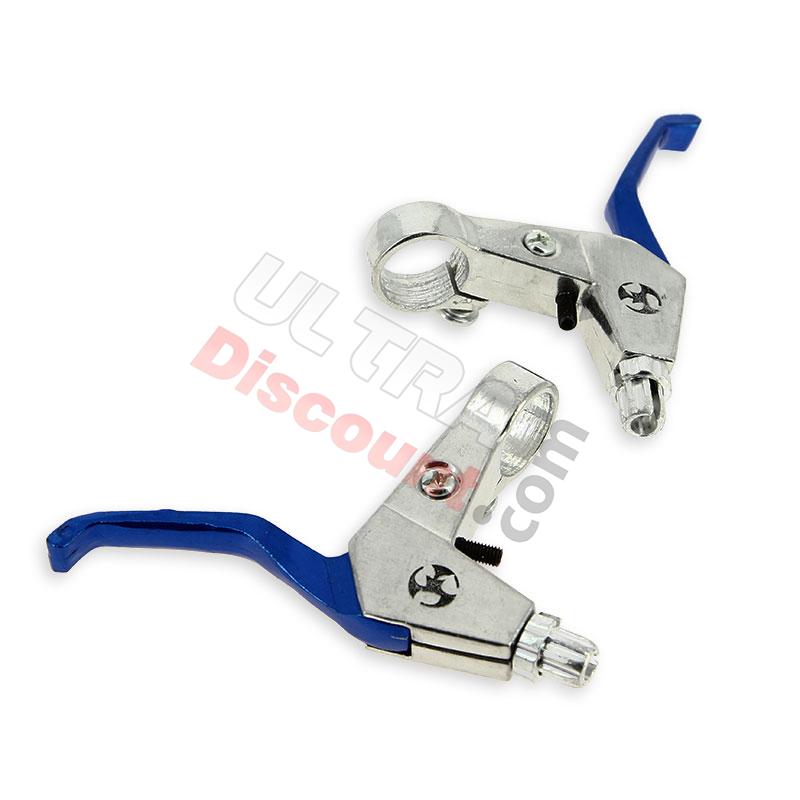 Poignées de frein bleu en aluminium (Bleu), Pièces Pocket Bike Poignées de frein bleu en aluminium (Bleu), Pièces Pocket Bike