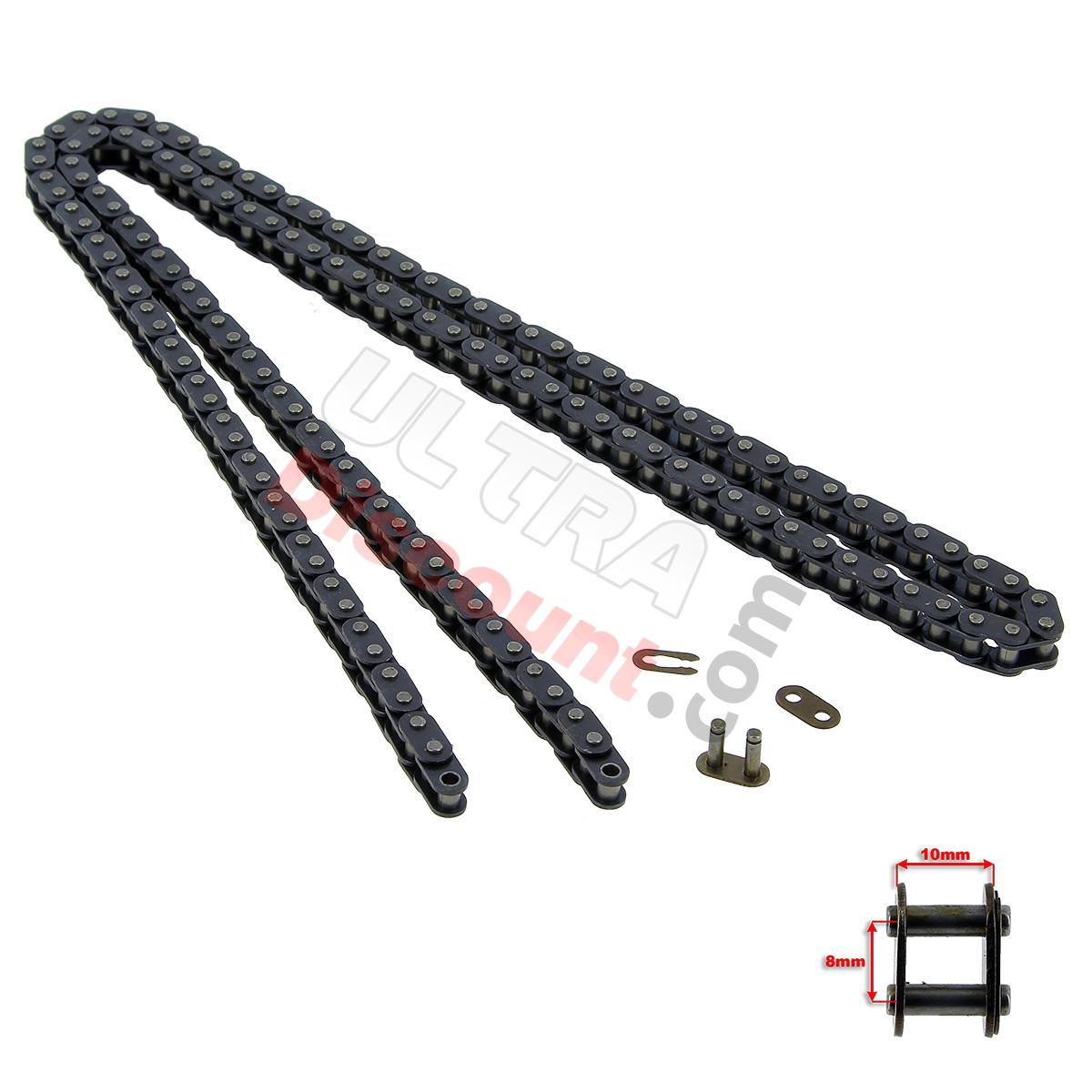 Chaine 72 Maillons RENFORCÉE Gros Pas TF8 pour Pocket Bike, Pieces Bike Nitro Chaine 72 Maillons RENFORCÉE Gros Pas TF8 pour Pocket Bike, Pieces Bike Nitro