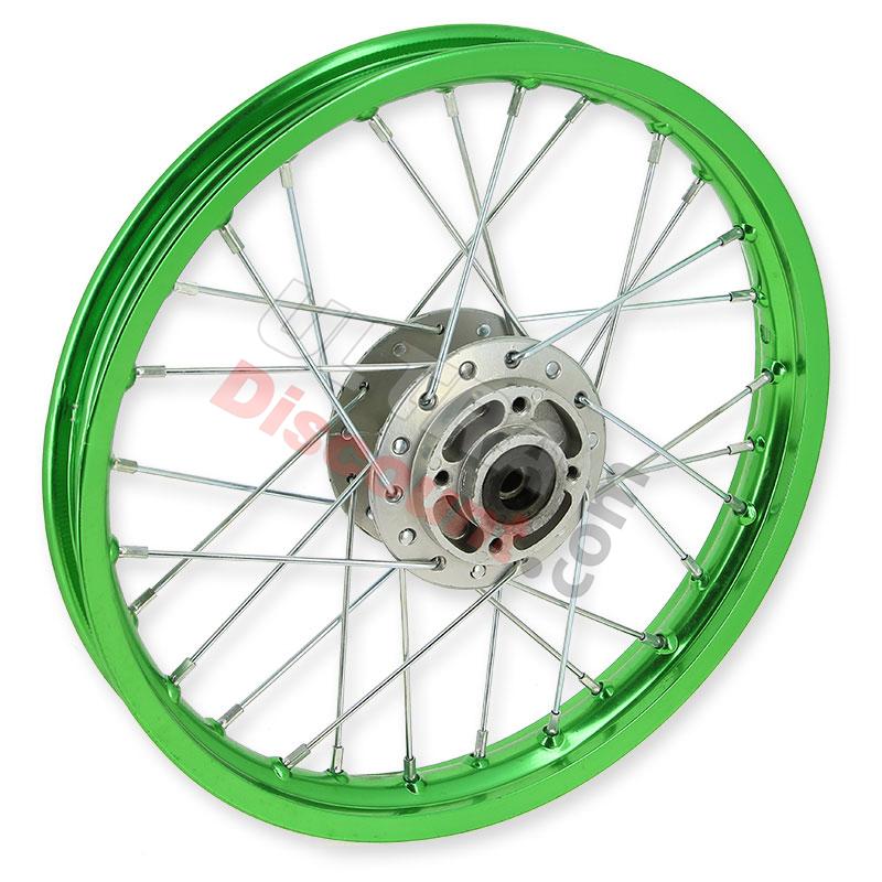 Jante avant 14'' Verte pour dirt bike AGB27 (type 1), Pieces Dirt Bike