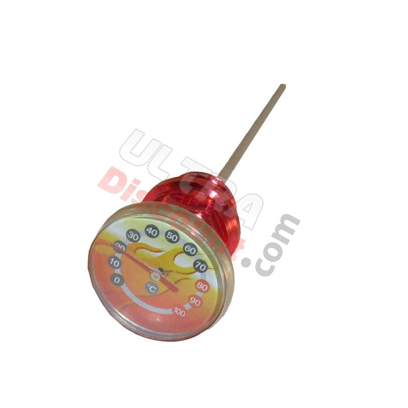 Jauge d'huile Tuning (Rouge) + Thermomètre, Pieces Dirt Bike