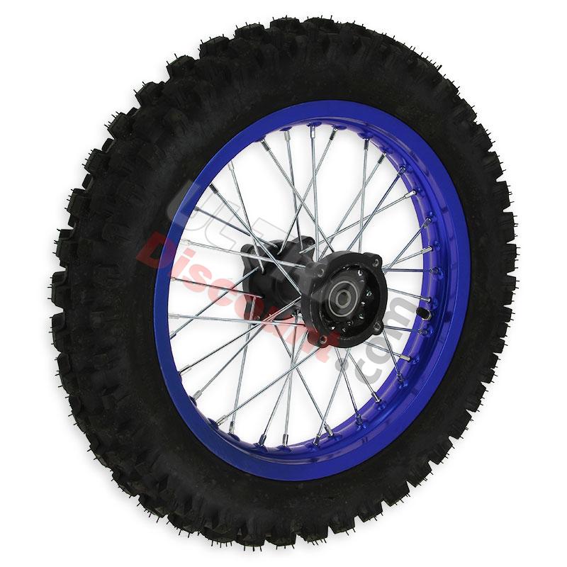 Roue Arrière Complète 14'' Bleue pour Dirt Bike AGB30, Pieces Dirt Bike Roue Arrière Complète 14'' Bleue pour Dirt Bike AGB30, Pieces Dirt Bike
