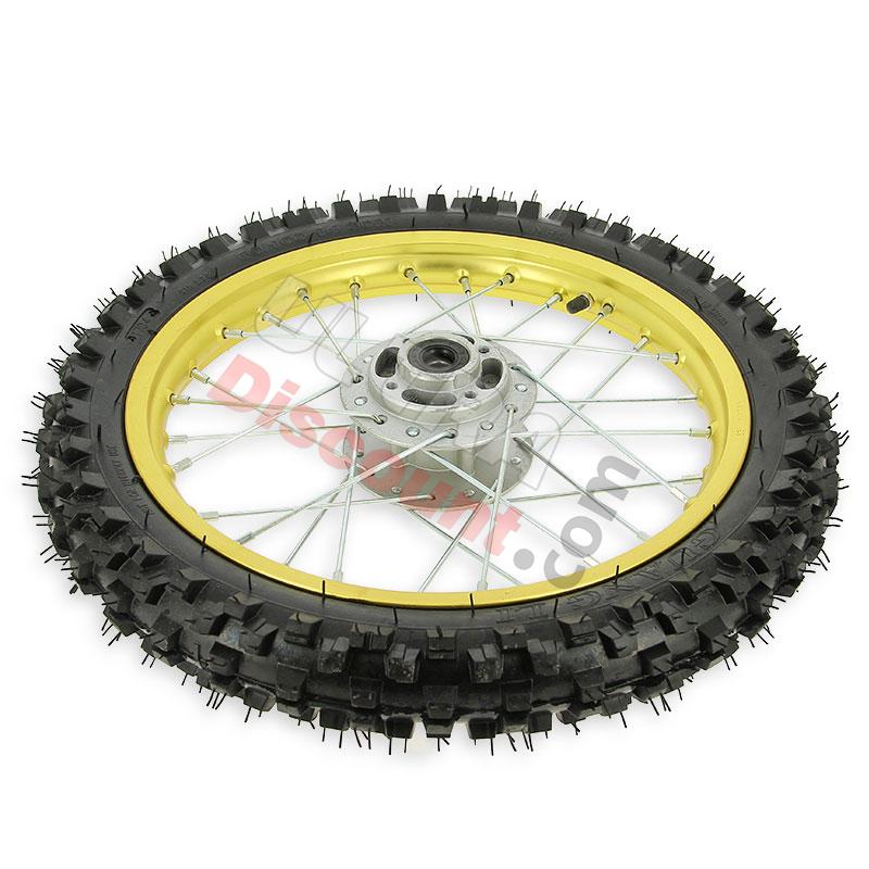 Roue Avant 14'' Or pour Dirt Bike AGB27 (Crampons 10mm), Pieces Dirt Bike