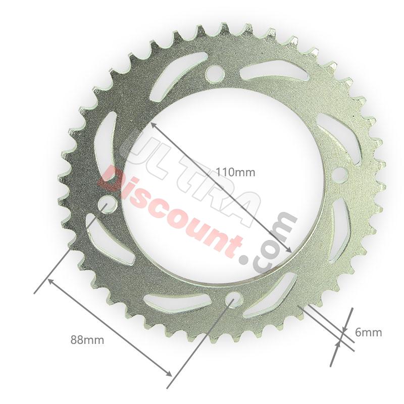 Couronne renforcée de 43 dents pour dirt (modèle 4, Pas : 420), Pieces Dirt Bike