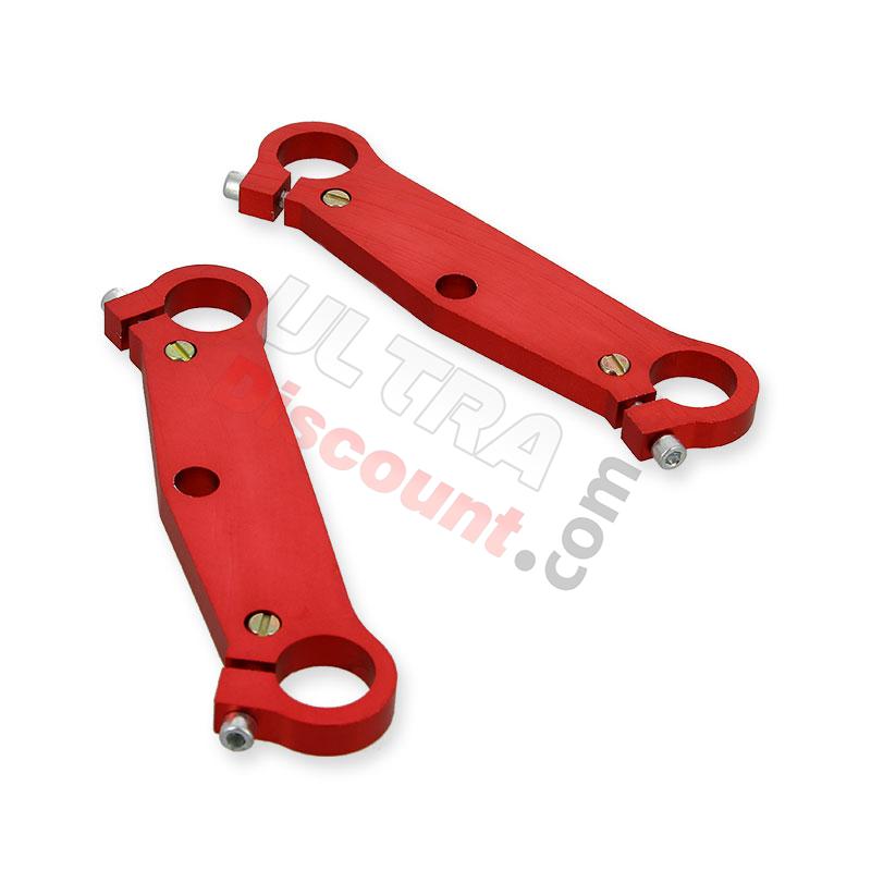 Paire de Té de fourche Tuning pour pocket bike ( ROUGE ), Pièces Pocket Bike