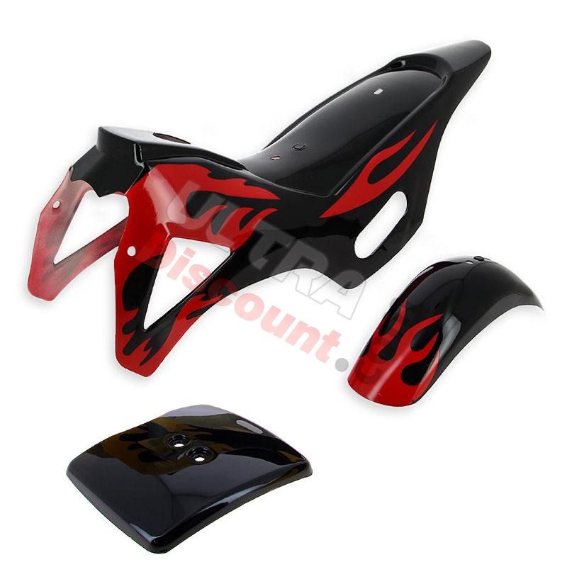 Carénage Noir-Rouge pour Pocket Cross (Type 1), Pièces Pocket Cross Carénage Noir-Rouge pour Pocket Cross (Type 1), Pièces Pocket Cross