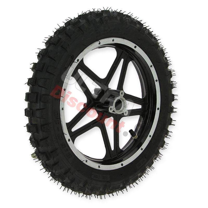 Roue arrière complète noir pocket bike Cross (10'', type 1 ), Pièces Pocket Cross Roue arrière complète noir pocket bike Cross (10'', type 1 ), Pièces Pocket Cross