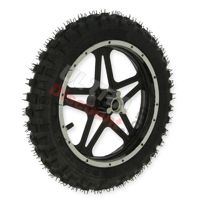 Roue avant complète noir pocket bike Cross (10'', type 1 ), Pièces Pocket Cross Roue avant complète noir pocket bike Cross (10'', type 1 ), Pièces Pocket Cross