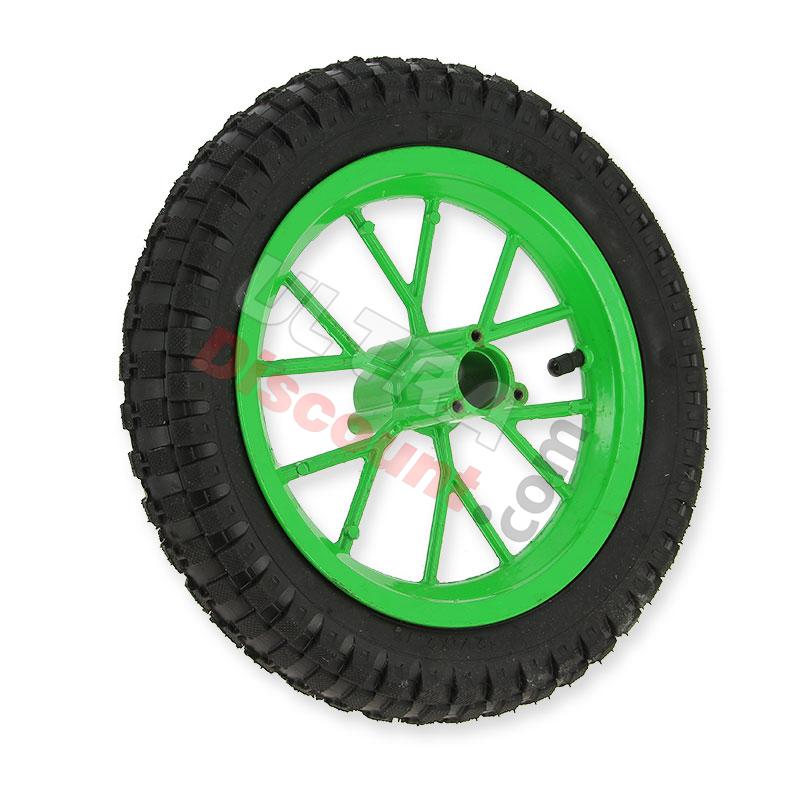 Roue avant complète pocket bike Cross (8'' vert), Pièces Pocket Cross Roue avant complète pocket bike Cross (8'' vert), Pièces Pocket Cross