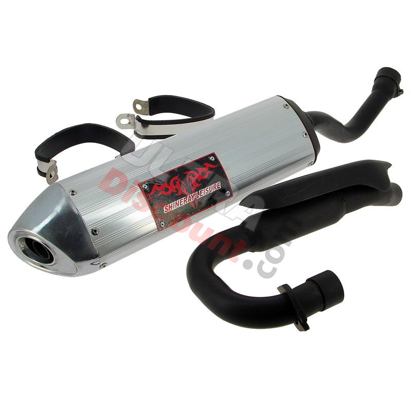 Pot d'Échappement Droit Complet pour Quads Shineray 250ST-5, Pièces Shineray 250 ST5 Pot d'Échappement Droit Complet pour Quads Shineray 250ST-5, Pièces Shineray 250 ST5