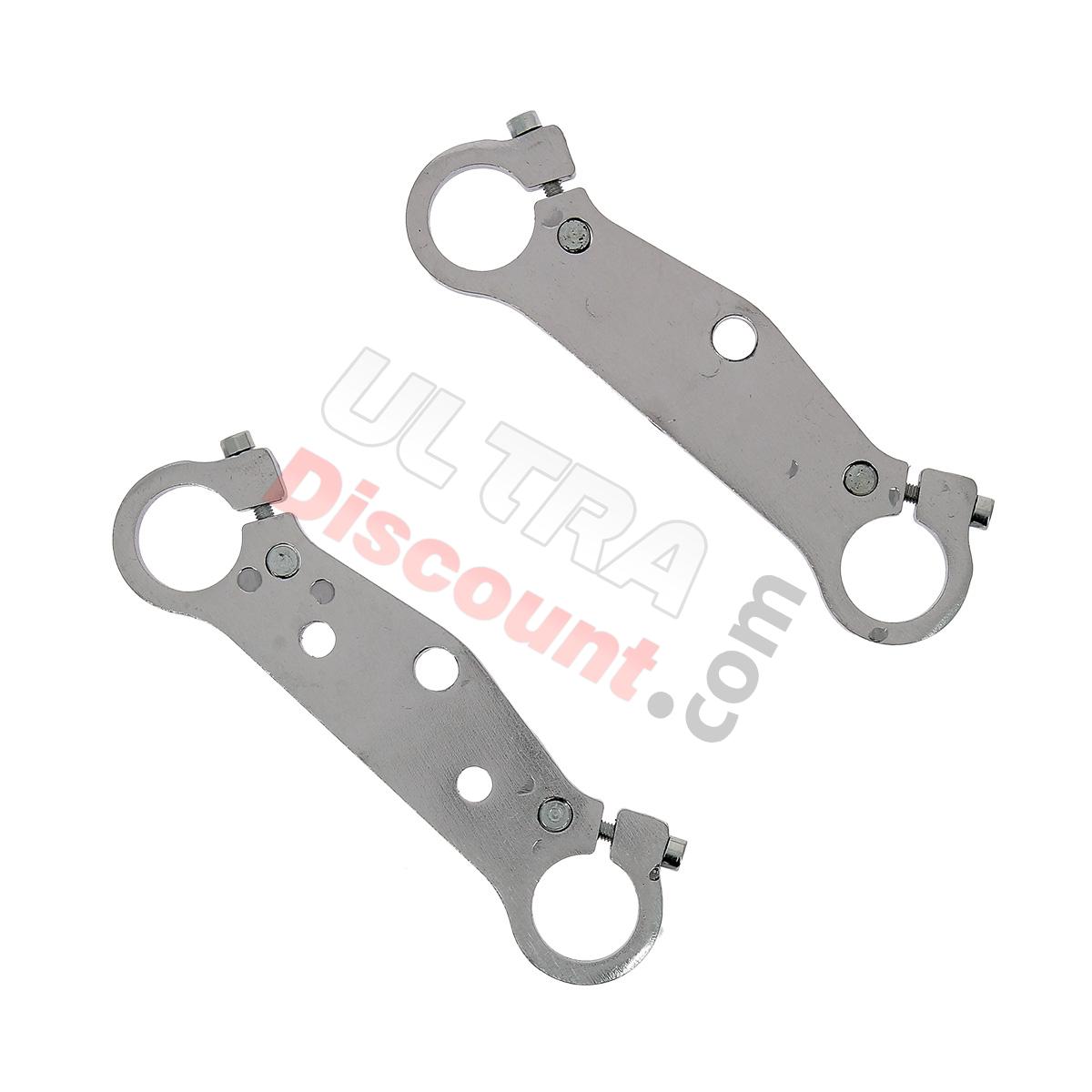 Paire de Té de Fourche Tuning pour Pocket Replique R1 (Chrome), Pièces pocket réplique R1