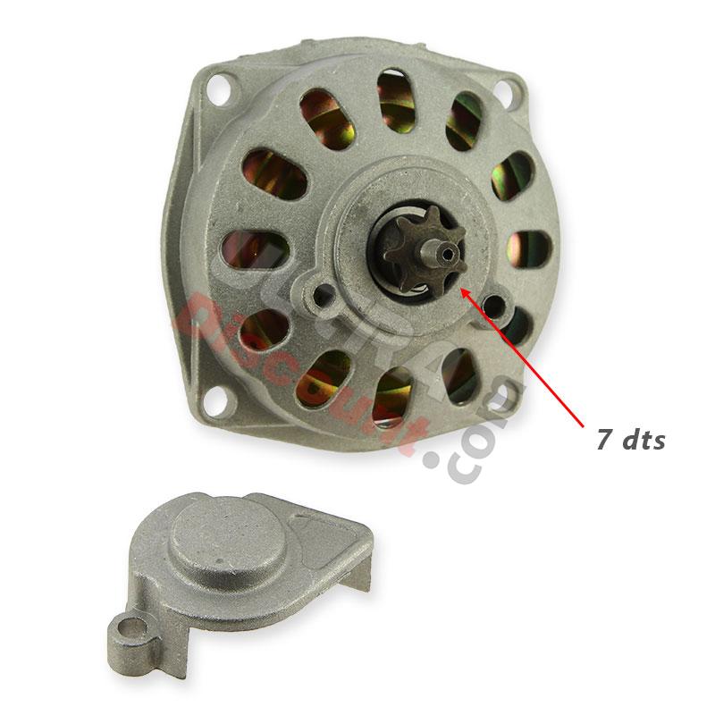 Cloche d'embrayage + capot  + pignon 7 dents TF8, Pieces pocket quad