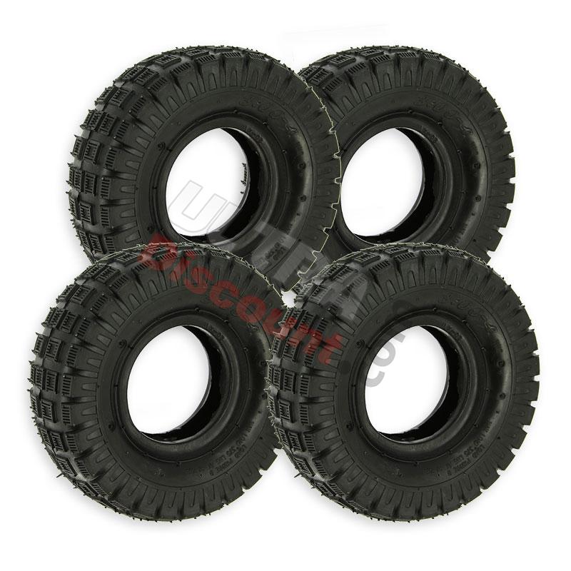 Jeu de 4 Pneus 3.00-4 tétines pour pocket quad, Pieces pocket quad Jeu de 4 Pneus 3.00-4 tétines pour pocket quad, Pieces pocket quad