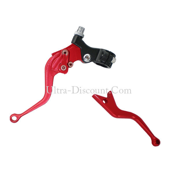 Levier d'embrayage - levier Frein UD Racing Rouge anodisé Réglable, Pieces Dirt Bike
