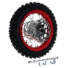 Roue Arrière Complète 12'' Rouge avec Crampons 12mm pour Dirt Bike AGB27, Pieces Dirt Bike