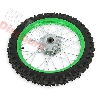 Roue Avant 14'' Verte pour Dirt Bike AGB27 (Crampons 10mm), Pieces Dirt Bike