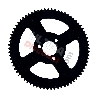 Couronne Renforcée 72 Dents 3 Trous pour Chaine Petit Pas de Pocket Bike MTA4 (4 Branches), Pièces Pocket Blata MT4