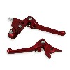 Paire de levier Dirt Bike en aluminium (Rouge), Pieces Dirt Bike