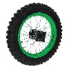 Roue Arrière Complète 14'' Verte pour Dirt Bike AGB30, Pieces Dirt Bike