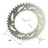 Couronne renforcée de 43 dents pour dirt (modèle 4, Pas : 420), Pieces Dirt Bike
