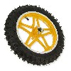 Roue arrière complète jaune pocket bike Cross (10'', type 1 ), Pieces Dirt Nitro